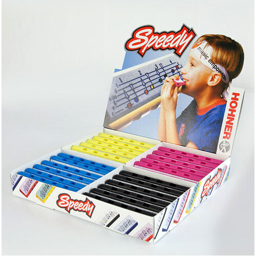 Hohner Speedy Harps Counter Display Box of 24 Assorted Colours