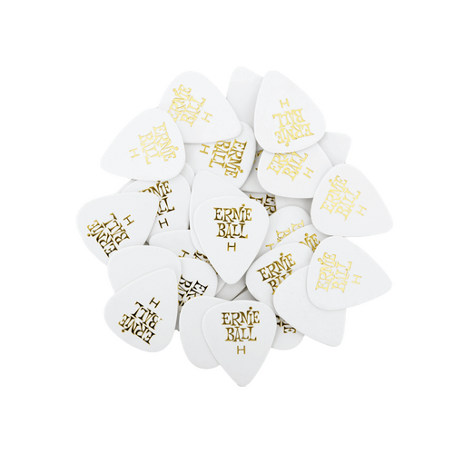 Ernie Ball Heavy White Cellulose Picks, bag of 144  