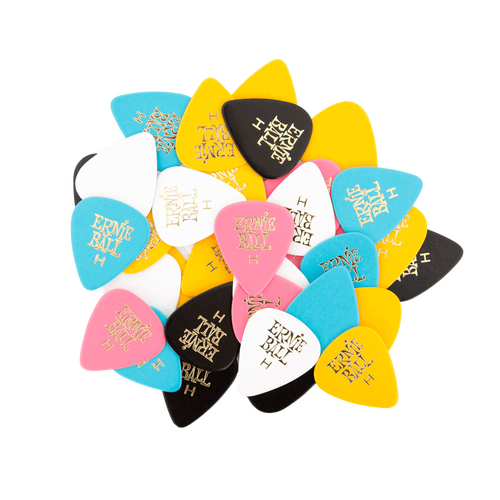 Ernie Ball Heavy Assorted Color Cellulose Picks, bag of 144  