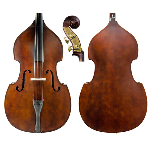 Enrico Student Plus 1/10 Double Bass Outfit, Laminate, Solid Maple Neck, Ebony Fingerboard, Includes Padded Bag & Brazilwood Bow