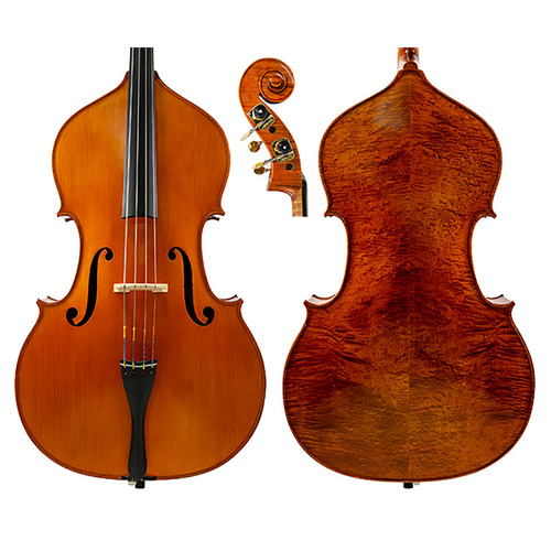 Gliga Vasile Master Bass - 3/4 Size Professional Double Bass with Carpathian Spruce Top and Figured Maple Back