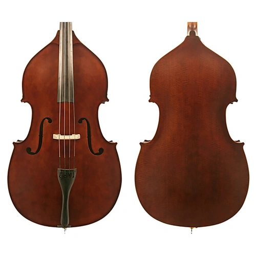 J Francis 3/4 Double Bass Outfit with Solid Top and Violin Corners, Spruce Top, Ebony Fingerboard, Includes Bow and Padded Bag