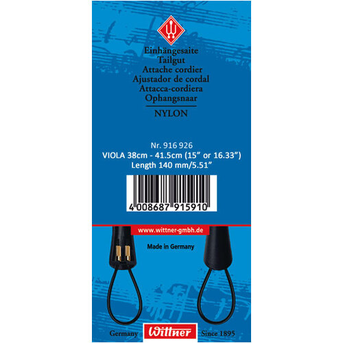 Wittner Nylon Tailpiece Hanger for Viola 38cm - 41.5cm, Overall Length 140mm/5.51"