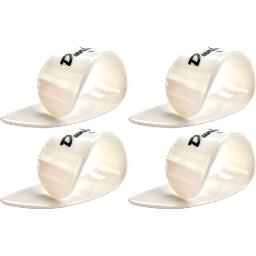 4 x Dunlop White Plastic Large Gauge Thumbpicks 9003R Thumb Picks