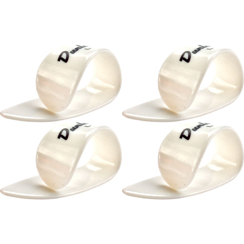 4 x Jim Dunlop White Plastic Small Gauge Thumbpicks 9001R Picks Guitar