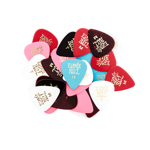 Ernie Ball Mixed Thickness & Assorted Color Cellulose Picks bag of 144  