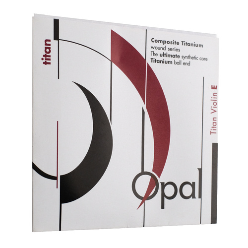 OPAL Titan Violin E String - Steel/Titanium, 7.3kg Tension, Gold & Red Tailpiece, White Peg