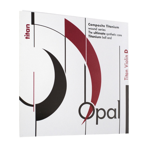 OPAL Titan Violin Strings D - Nylon/Copper-Silver, 4.6kg Tension, Gold & Red at tailpiece, White & Green at peg