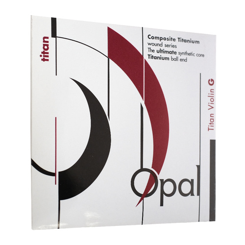 Opal Titan Violin G String - Nylon Core, Copper-Silver Wound, 4.5kg Tension, Gold & Red Tailpiece, White & Purple Peg