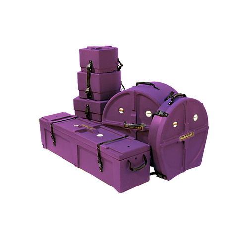 Hardcase Rock Fusion Fully Lined Purple Drum Case Set - 10", 12", 16", 14" Snare