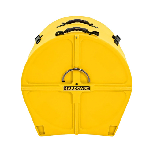 Hardcase HNL22B-Y 22 Inch Fully Lined Bass Drum Case - Yellow with Wheels and Grip Handles