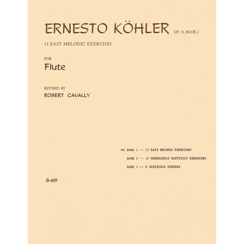 15 Easy Melodic Exercises For Flute Op 33 Book 1 (Softcover Book)