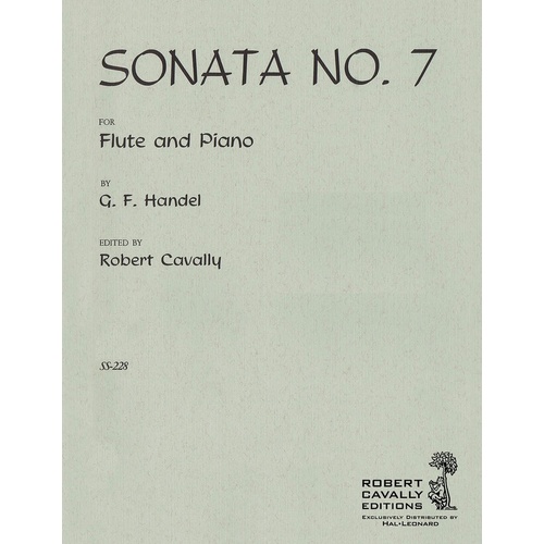 Handel - Sonata No 7 For Flute/Piano Ed Cavally (Softcover Book)