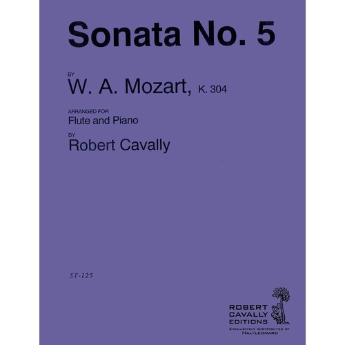 Sonata E Min K 304 Arr Cavally Flute Piano (Softcover Book)