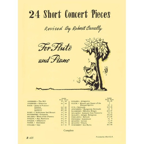 24 Short Concert Pieces Ed Cavally Flute Part (Softcover Book)