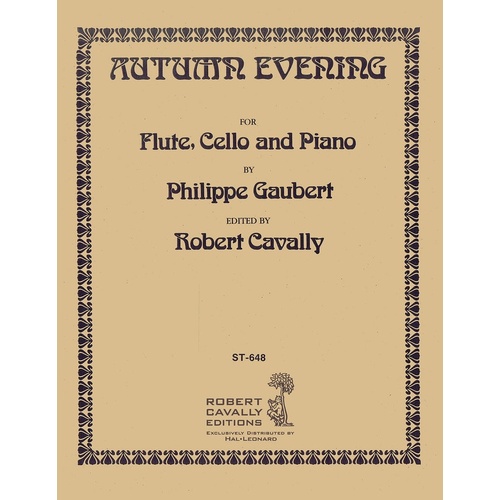 Autumn Evening Arr Cavally Flute Vc Piano (Music Score/Parts)