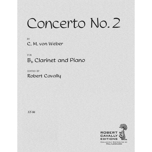 Weber - Concerto No 2 E Flat Op 74 Clarinet/Piano (Softcover Book)