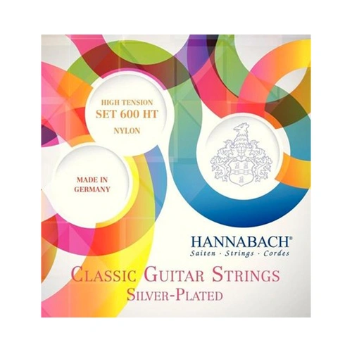 Hannabach 600HT Classical Guitar String Set - High Tension, Handmade in Germany, Silver-Plated Bass, Precise Nylon Treble, Eco-Friendly Packaging