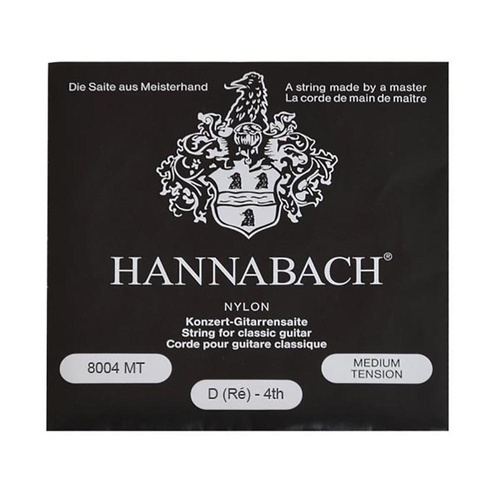 Hannabach Single Silver D 4th Bass String 8004 Medium Tension Made in Germany