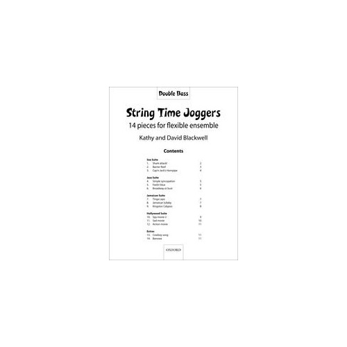 String Time Joggers Double Bass Part by David & Kathy Blackwell, 12 Pages, Oxford University Press, Flexible Scoring for Beginner Strings