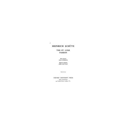 St Luke Passion Vocal Sheet Music