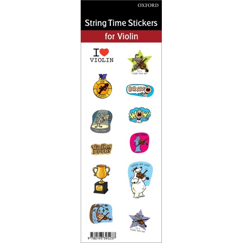 Fiddle Time Instrument-Specific Stickers - Pack of 6 Sheets for Teachers