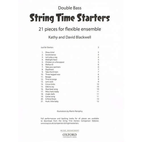 String Time Starters - Double Bass Part Only by Blackwell OUP 9780193411616
