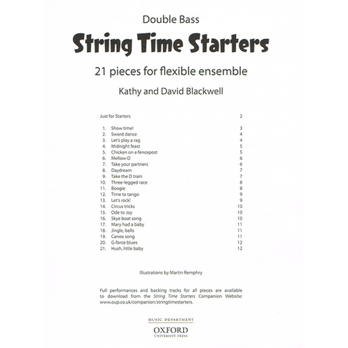 String Time Starters - Double Bass Part Only by Blackwell OUP 9780193411616