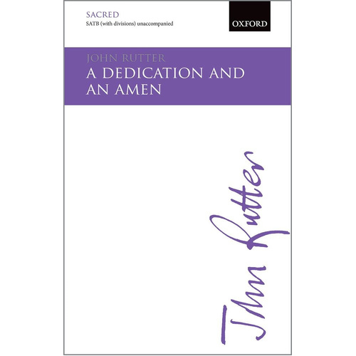 A Dedication and an Amen SATB Choral Sheet Music