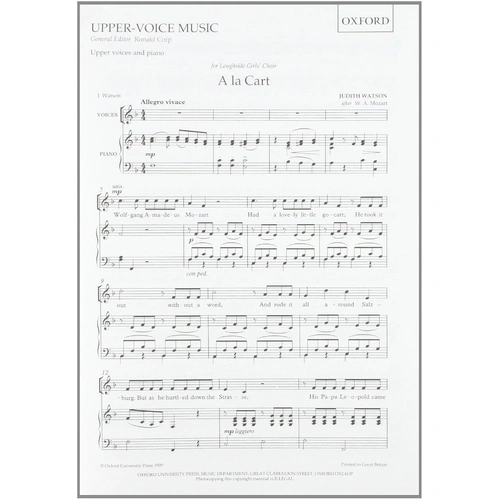A La Cart Upper Voices/Piano Choral Sheet Music