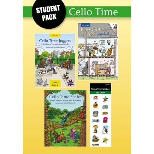Cello Time Student Pack with Book, Notebook, and Stickers for Young Cello Players