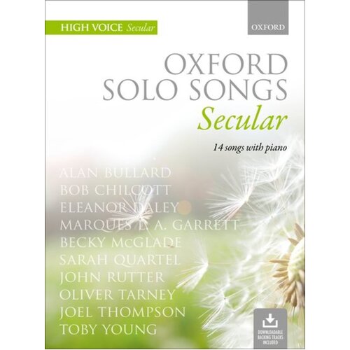 Oxford Solo Songs Secular High Voice Bk/Ola Sftcvr/Online Audio (Classical Vocal)