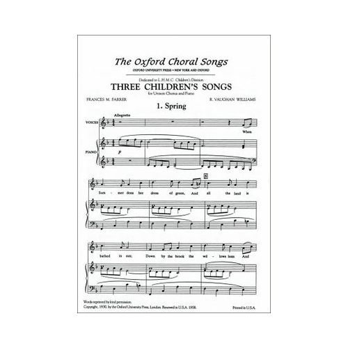 Spring Unison Choral Sheet Music for Unison Voices and Piano