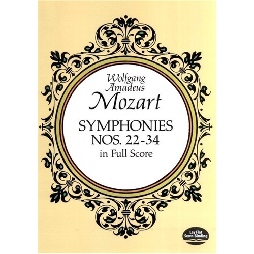 Mozart - Symphonies Nos. 22-34 Full Score by Dover Publications, 288 Pages