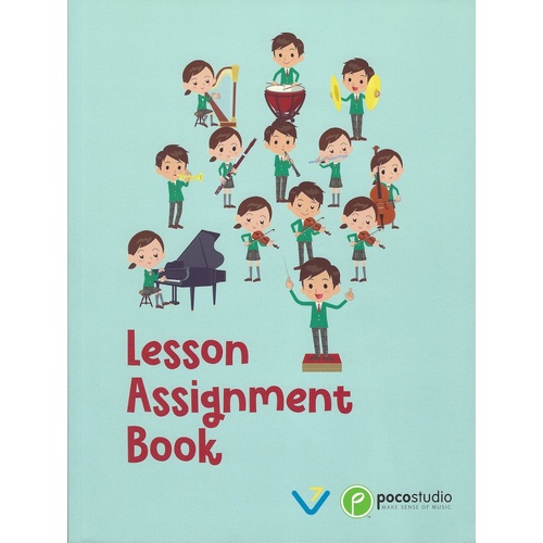 Poco Studio Lesson Assignment Book for Young Musicians, 100 Pages, Classroom Use