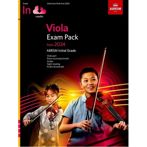 Viola Exam Pack for 2024 Initial Grade with Audio and Piano Accompaniment