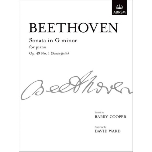 Beethoven Piano Sonata G Minor Op 49 No 1 Sheet Music Edited by Barry Cooper