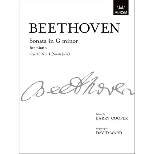 Beethoven Piano Sonata G Minor Op 49 No 1 Sheet Music Edited by Barry Cooper