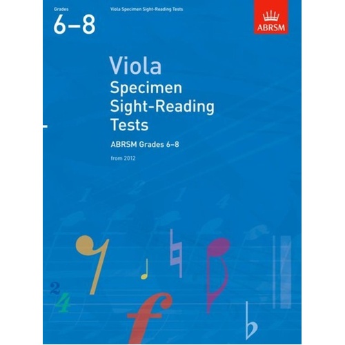 ABRSM Viola Specimen Sight-Reading Tests Grades 6-8