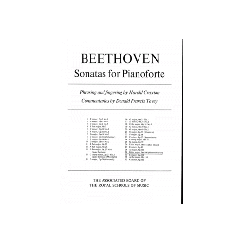 Beethoven Piano Sonata Op 106 in Bb Major Sheet Music with Phrasing and Fingering by Harold Craxton