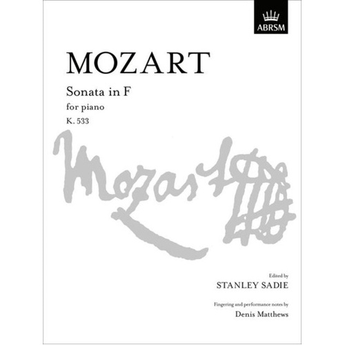 Mozart Piano Sonata in F K 533 Sheet Music
