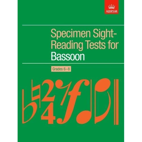 ABRSM Specimen Sight-Reading Tests for Bassoon, Grades 6-8, 24 Pages