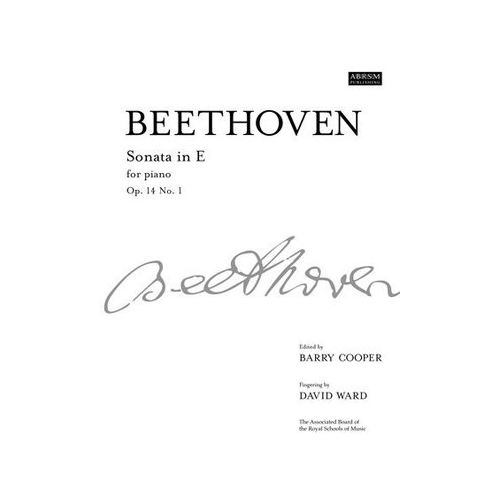 Beethoven Piano Sonata in E Op 14 No 1 - ABRSM Signature Edition Sheet Music