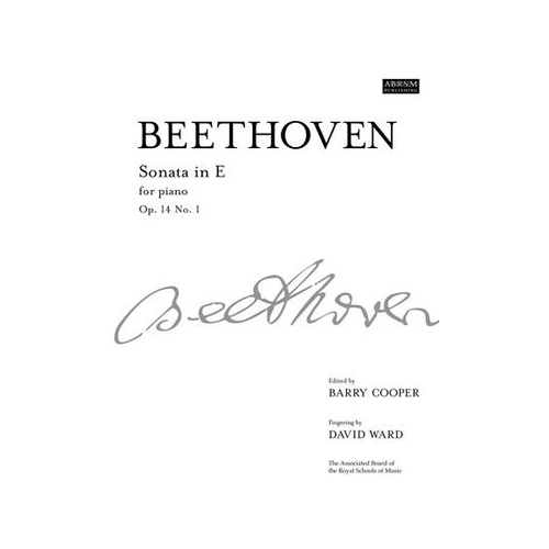 Beethoven Piano Sonata in E Op 14 No 1 - ABRSM Signature Series Sheet Music