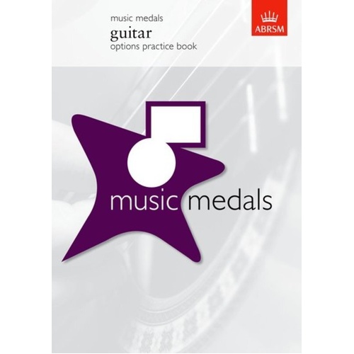 Music Medals Guitar Options Practice Book by ABRSM, 48 Pages, Includes Practice Tests and Examples