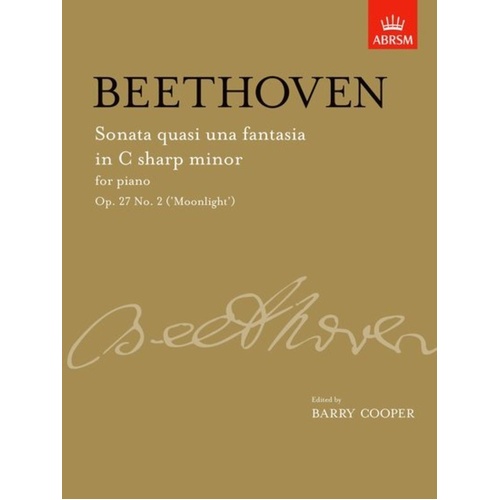 Beethoven Piano Sonata in C# Minor Op 27 No 2 Moonlight Sheet Music