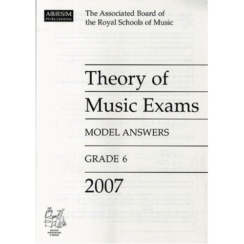 A B Theory of Music Answers Grade 6 2007