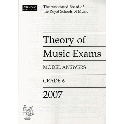 A B Theory of Music Answers Grade 6 2007