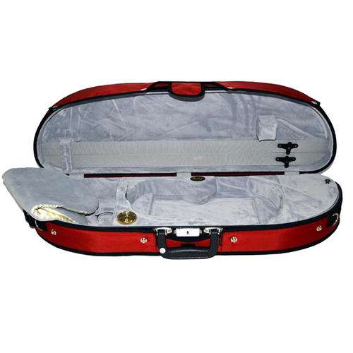 Half Moon Violin Case-Bobelock- Puffy-Red/Grey
