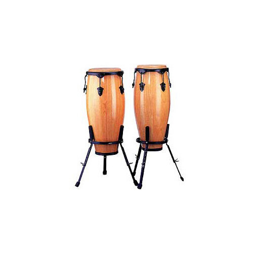 Congas 11in/10in Set-Wood w/Stand Red